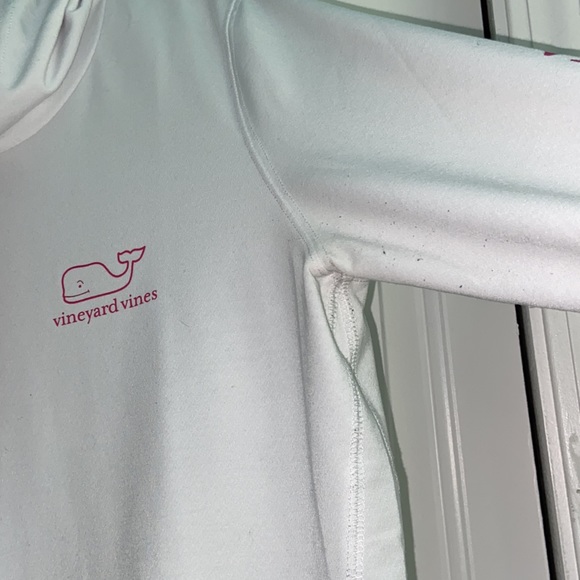 Vineyard Vines White Sport Hoodie with Pink - Picture 2 of 4